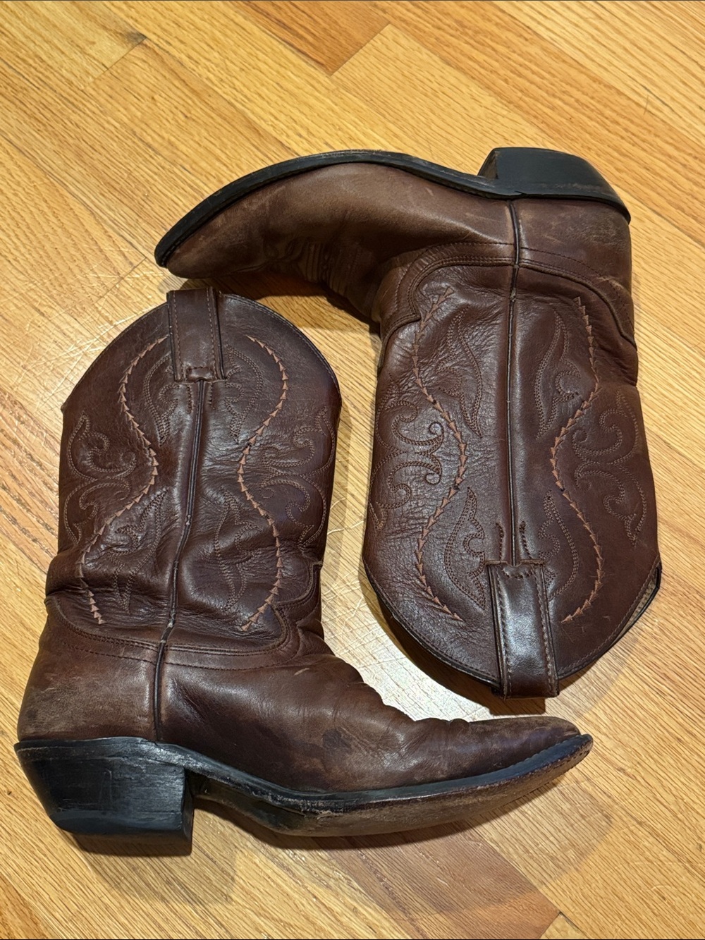 Justin’s Leather Cowboy Boots Leather Made In Mexico Size 7